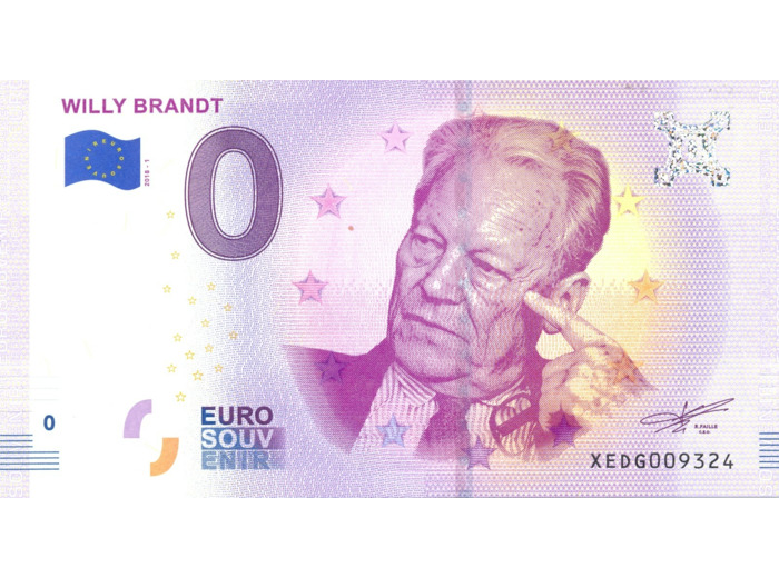 ALLEMAGNE 2018-1 WILLY BRANDT BILLET SOUVENIR 0 EURO TOURISTIQUE NEUF