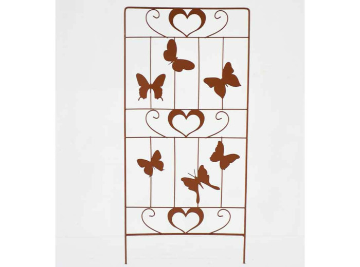 Treillage papillon fer marron 25x1x58cm