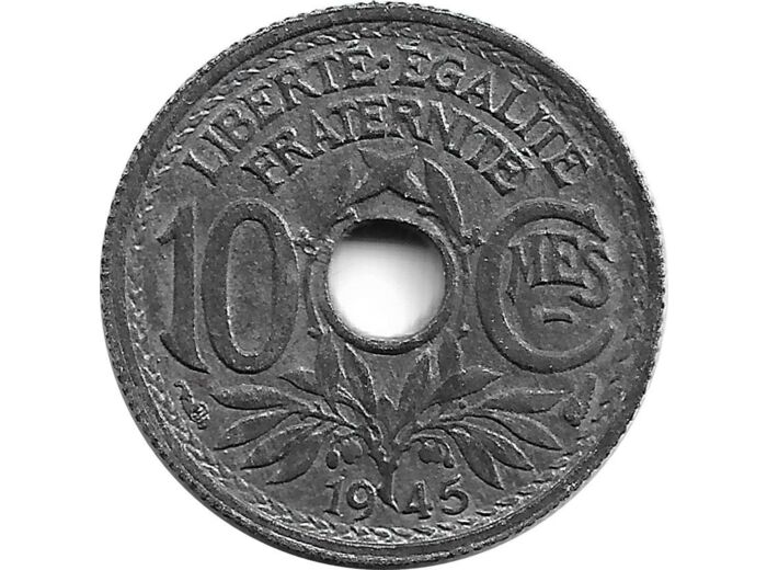 FRANCE 10 CENTIMES LINDAUER petit module 1945 SUP