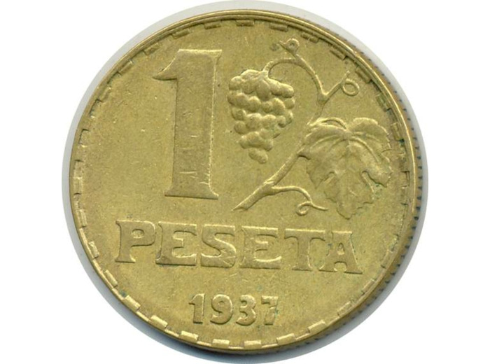 ESPAGNE REPUBLIC 1 PESETA 1937 TTB (W755)