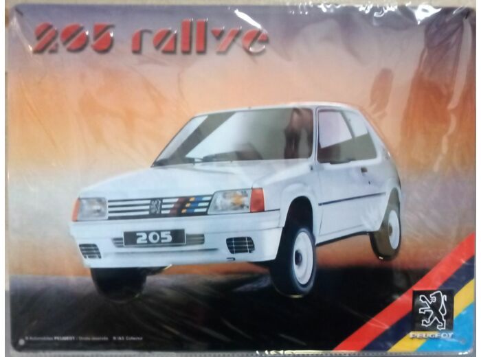 Plaque métal - Peugeot 205 rallye - 30x40cm - Decoration vintage