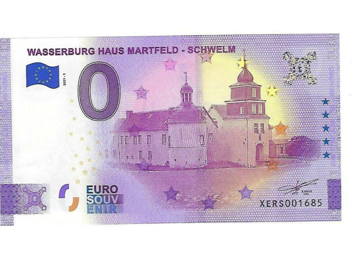 ALLEMAGNE 2021-1 WASSERBURG HAUS MARTFELD SCHWELM BILLET SOUVENIR 0 EURO