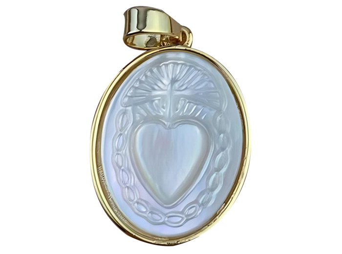 Pendentif en Nacre 16x24mm - COEUR SACRÉ
