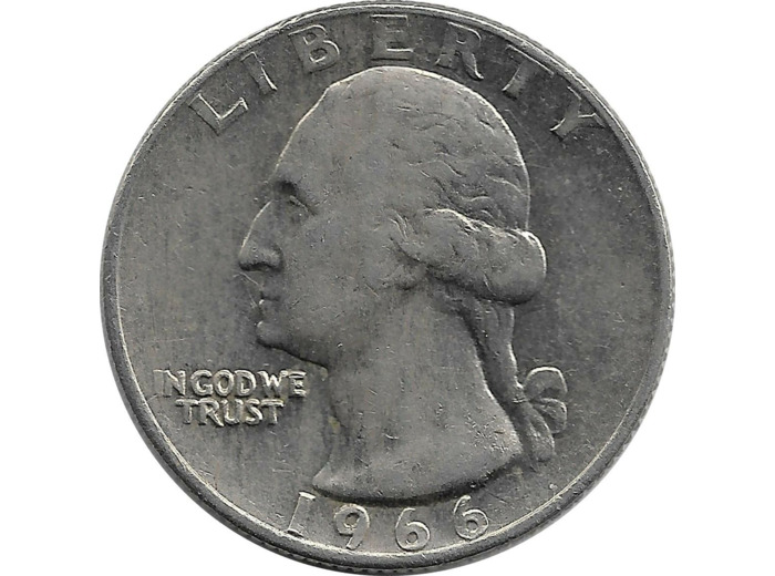 AMERIQUE (U.S.A) QUARTER 1/4 DOLLAR 1966 TTB