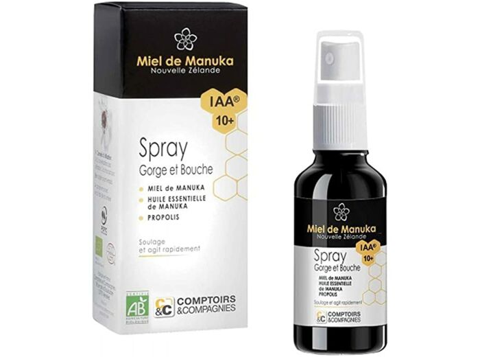 Miel de Manuka bio spray gorge 10+ -25 ml-Comptoirs & compagnies