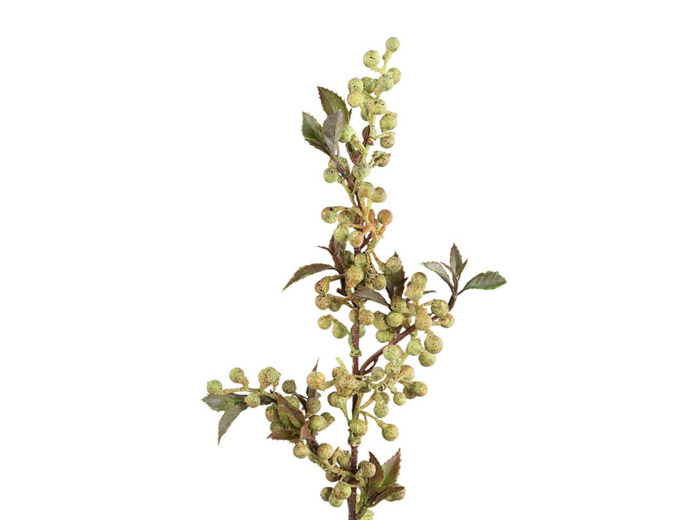 Plante Artificielle Grappe de Baies Jaunes avec Feuilles en Polyester 65cm