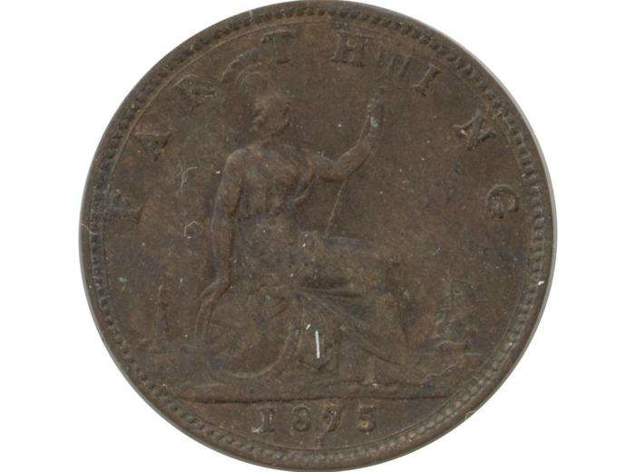 GRANDE BRETAGNE 1 FARTHING VICTORIA 1875 H TB+