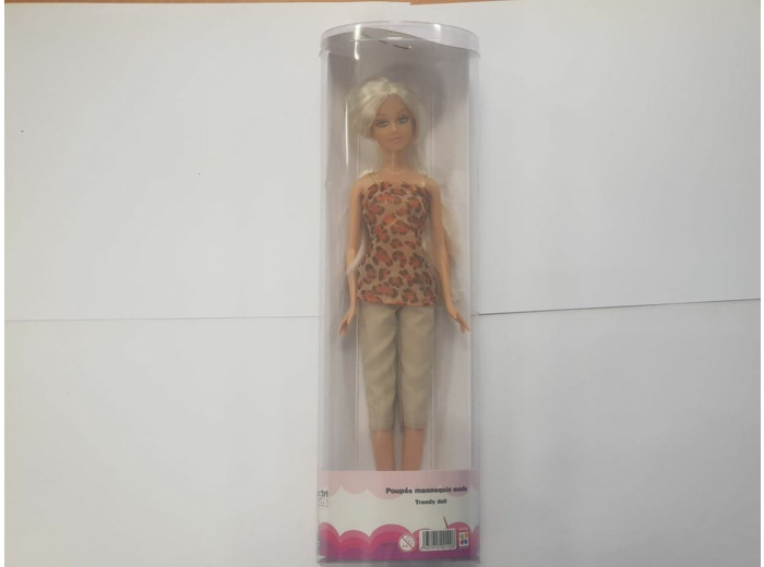 POUPEE MANNEQUIN MODE TRENDY DOLL HAUT LEOPARD de chez WONDER KIDS