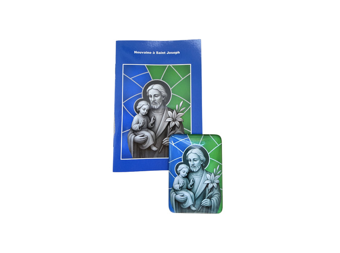 Magnet en Verre 48x68mm + Livret Neuvaine - Saint Joseph
