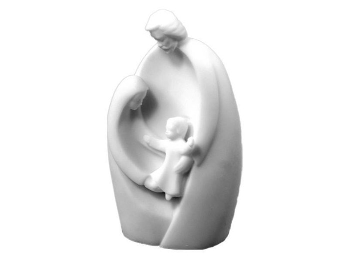 Sainte Famille- Statue en albâtre 12cm - Blanche