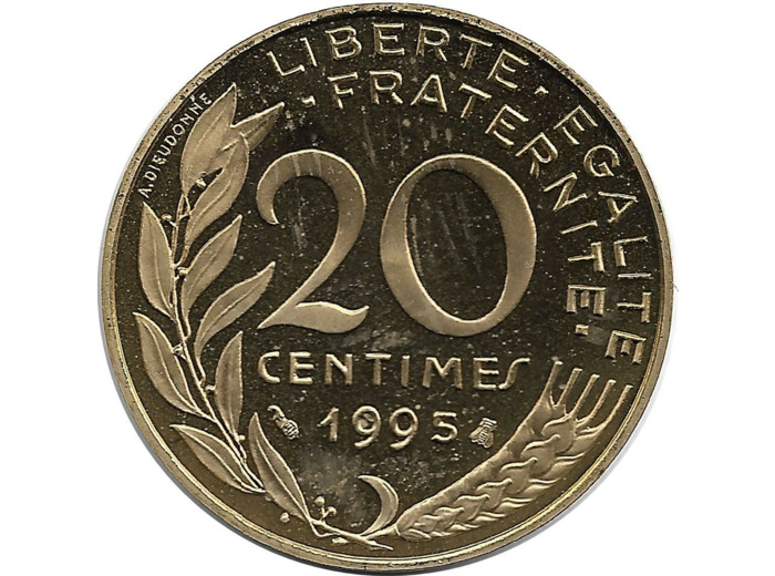 FRANCE 20 CENTIMES LAGRIFFOUL 1995 BE