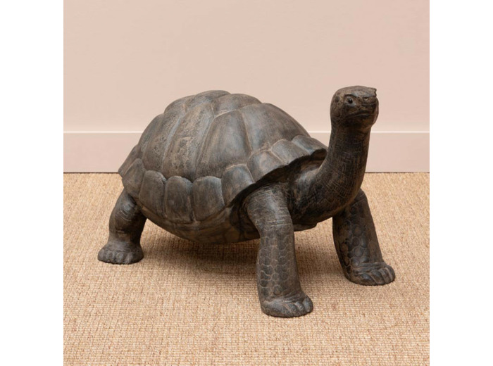 Grande tortue en teck marron 50cm