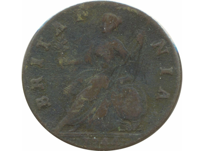 GRANDE BRETAGNE 1/2 PENNY GEORGES II 1744 TB+