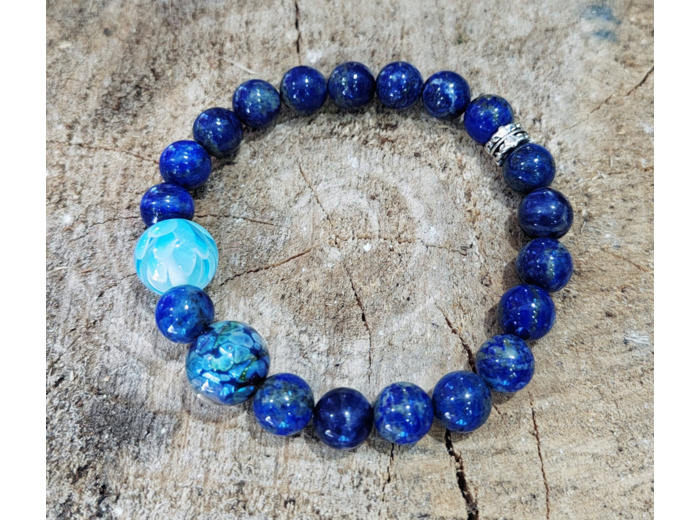Bracelet en pierres de lapis-lazuli