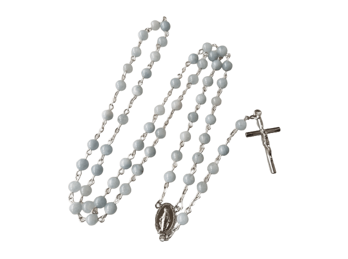 Chapelet Labradorite chaine ARGENTÉE