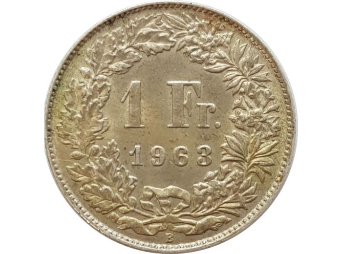 SUISSE 1 FRANC 1963 B TTB+ N2