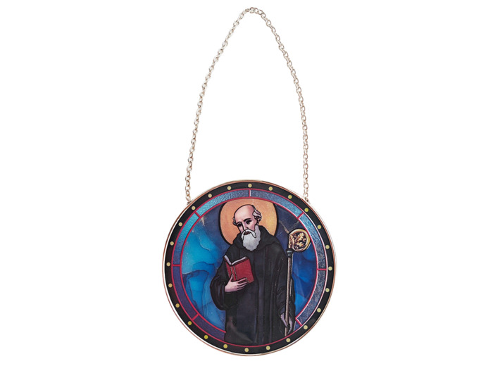 Vitrail Mural en verre D114mm, avec ventouse - ST BENOIT