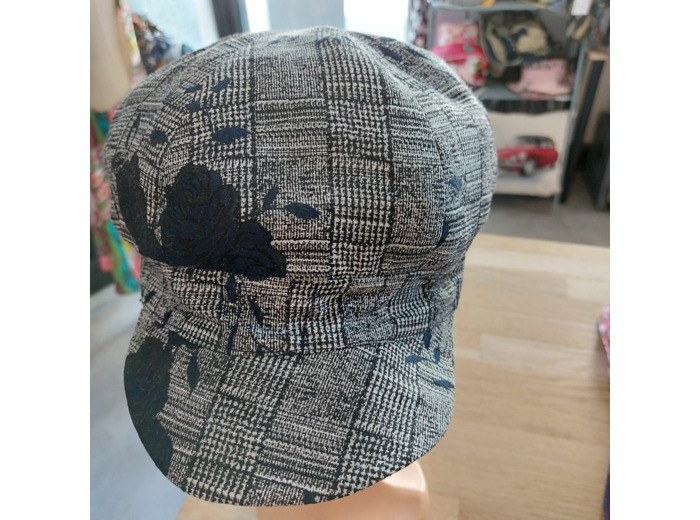 Casquette Gaston carreaux à fleur
