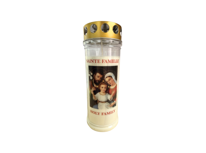 Bougie Funéraire 160 Heures Sainte Famille avec Prière