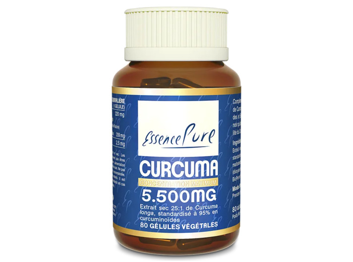 Curcuma 5.500 mg-80 gélules végétales-Essence Pure