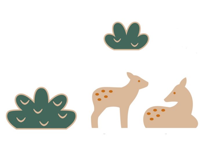 Coffret Biche et Faon + boite craft 14x15.5cm