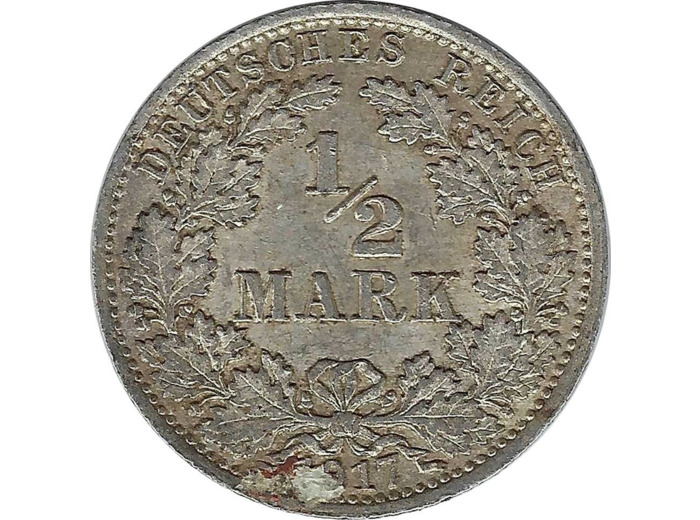 ALLEMAGNE 1/2 MARK 1917 A TTB+