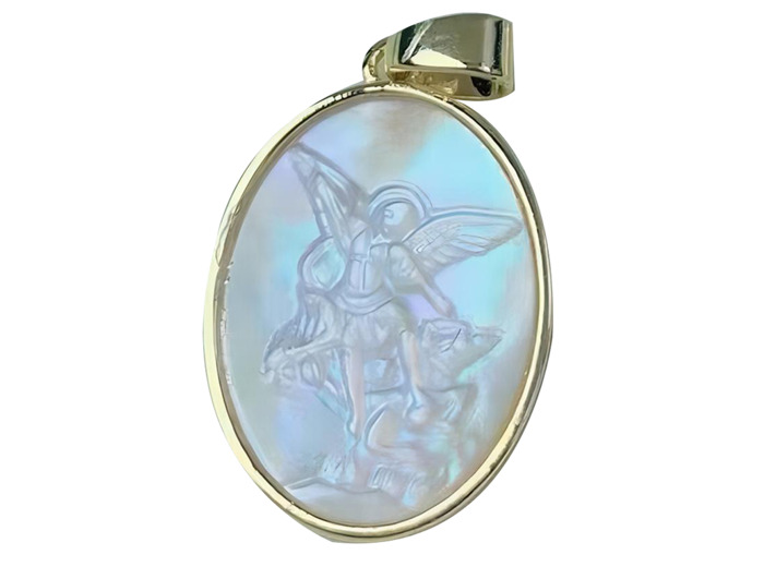 Pendentif en Nacre 16x24mm - SAINT MICHEL