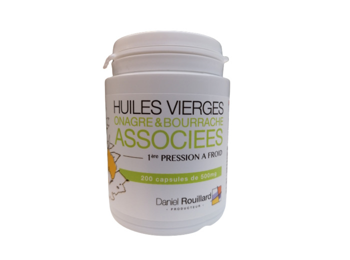 Huile onagre et bourrache-200 capsules-Daniel rouillard