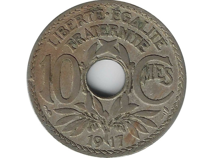 FRANCE 10 CENTIMES LINDAUER 1917 TTB