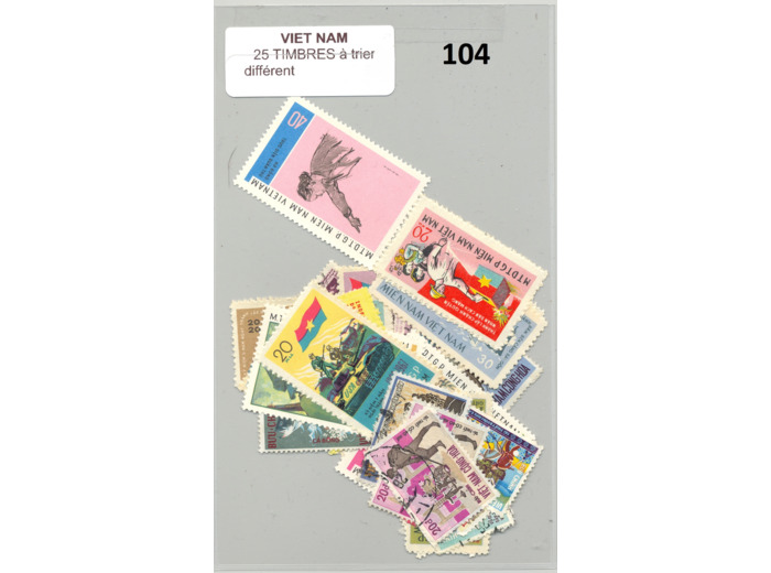 25 TIMBRES VIET NAM DIFFERENTS A TRIER  *104