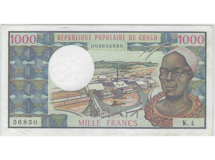 CONGO REPUBLIQUE 1000 FRANCS 1978 W.4 TTB+