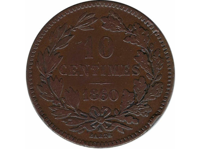 LUXEMBOURG 10 CENTIMES 1860 TB+