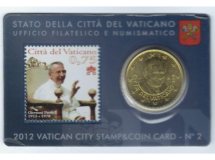 VATICAN 2012 50 CENTIMES B.U COINCARD Numero 2