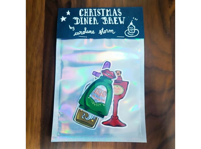 Sachet de 3 stickers "Christmas Diner Brew" - Carolane Storm