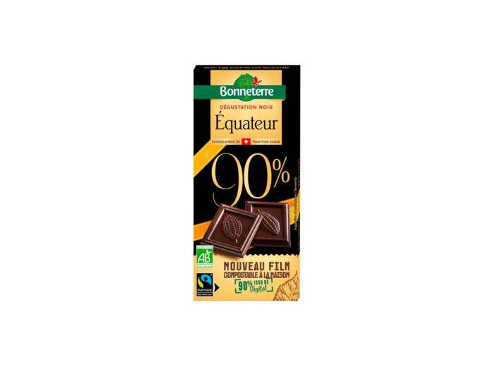 Chocolat noir Bio Equateur 90%-80g-Bonneterre