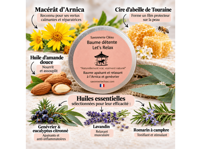 Baume de massage à l’Arnica – Après Sport & Tensions Musculaires | Savonnerie Cléau