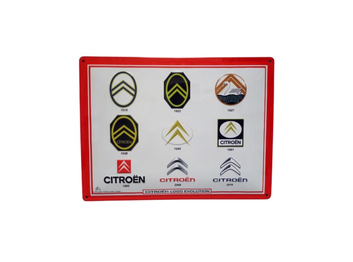 Plaque métal - Logos Citroën - 40x30 cm - Décoration vintage - Citroen