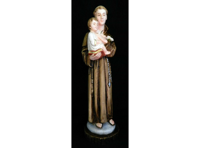 St Antoine 25cm polychrome- résine peinte main