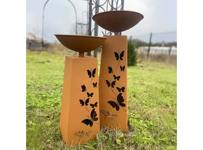 Ensemble 2 vasques plantes papillons 36x82cm