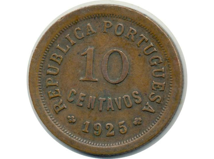 PORTUGAL 10 CENTAVOS 1925 TB+ (W573)