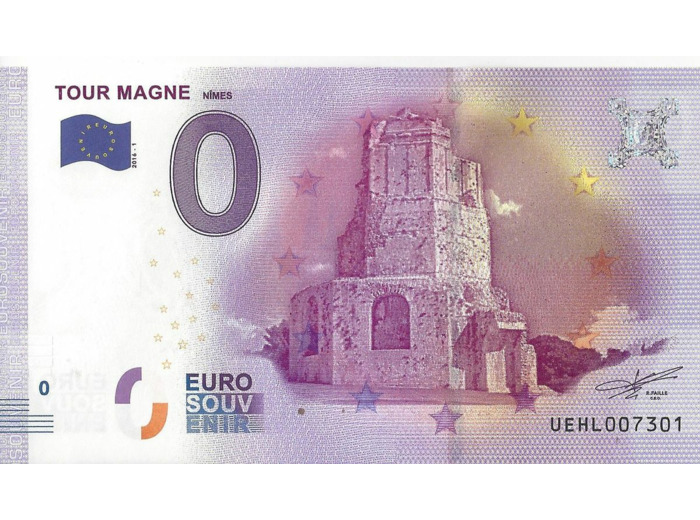 30 NIMES 2016-1 TOUR MAGNE BILLET SOUVENIR 0 EURO TOURISTIQUE NEUF