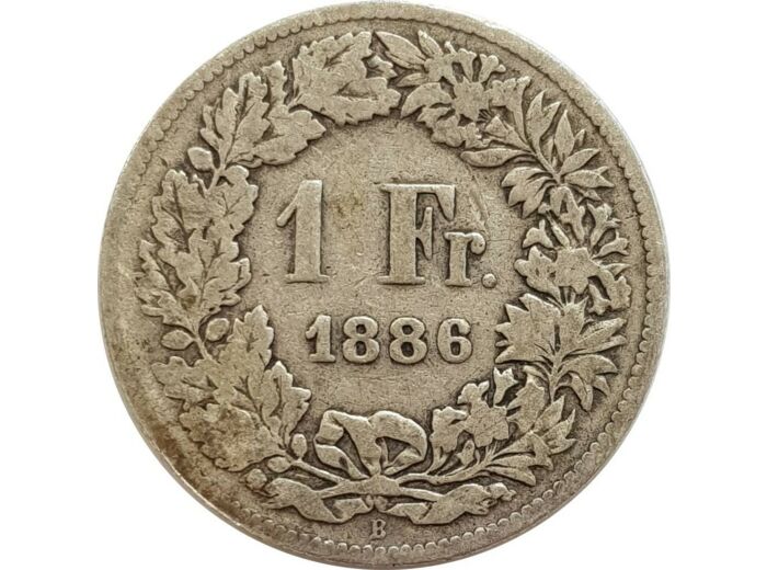 SUISSE 1 FRANC 1886 B TB N2