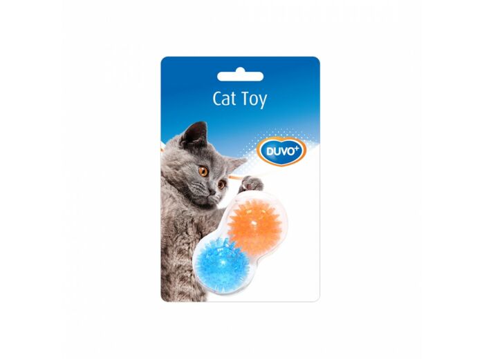 Assortiment de balles hérisson Orange/bleu pour chat  - 8 x 4,5 x 4,5cm