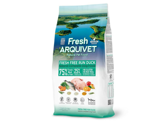 Croquettes ARQUIVET FRESH, canard pour chien - 10kg