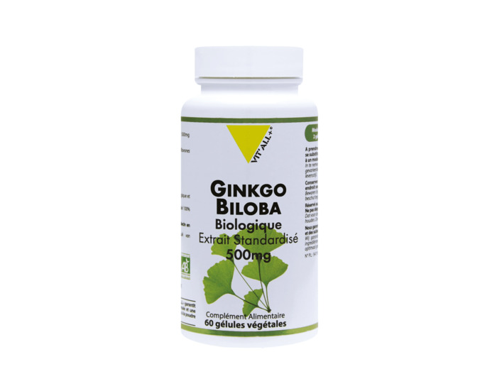 Ginkgo Biloba Bio-500mg-60 gélules-Vit'all+