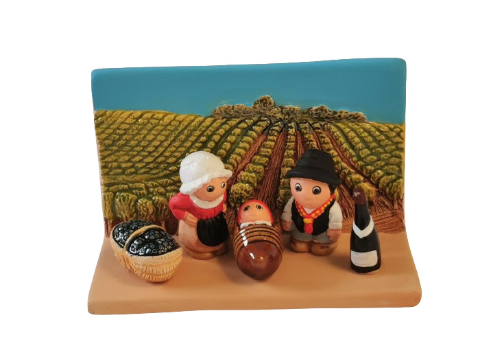 CRECHE en céramique BLOC 8x7cm- BOURGOGNE