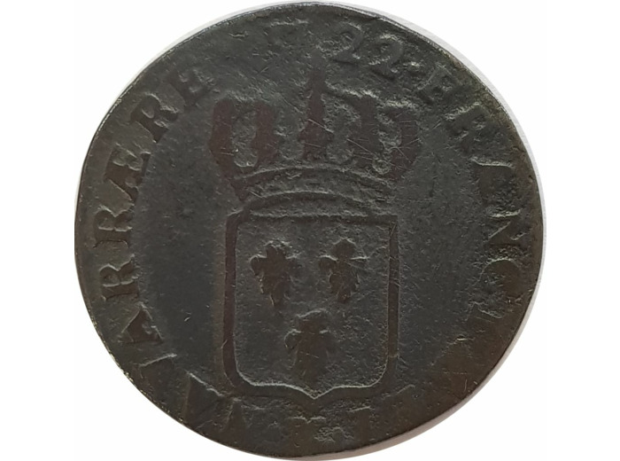 LOUIS XV (1715-1774) DEMI SOL AU BUSTE ENFANTIN 1722 K (Bordeaux) TB