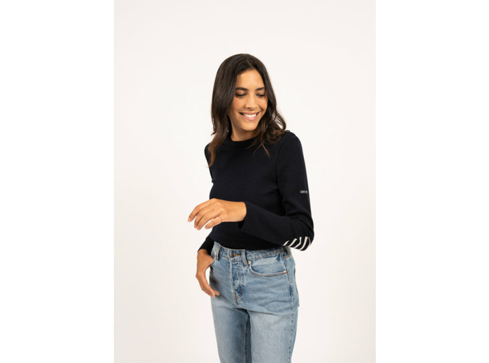 Pull marin uni Brégançon 100% laine Mérinos SAINT JAMES