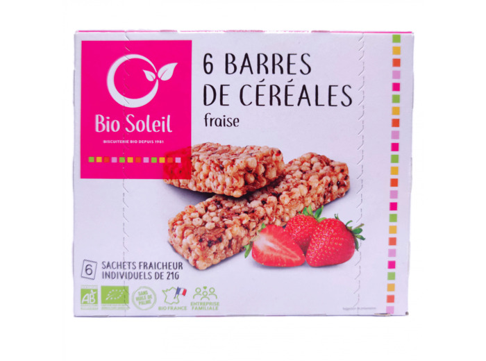 Barres De Céréales À La Fraise Bio 125g