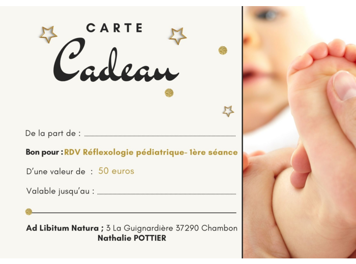 Bon cadeau pour une séance de Réflexologie Pédiatrique
